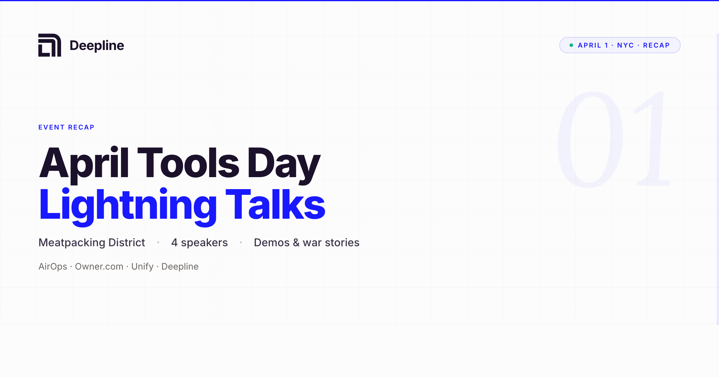 April Tools Day event artwork for the five GTM talks.